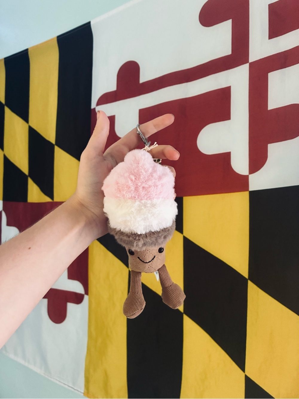 Jellycat Tri-Color Ice Cream Plush - Pink, White & Brown - Picture 3 of 3